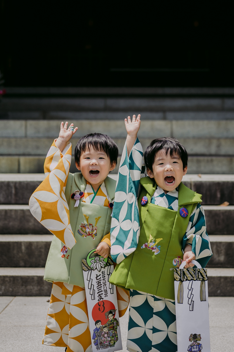 可愛いだけじゃ終わらない、終えれない、3歳双子の男の子の七五三